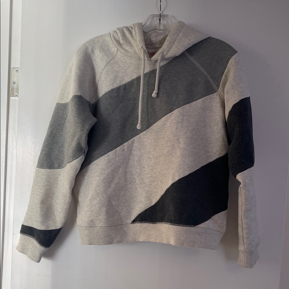 Gray and Black Striped Hoodie